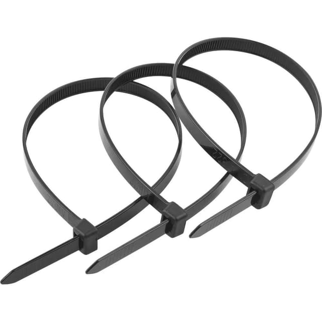 Профессиональные кабельные стяжки (хомуты) размером 150х2.5 мм — это универсальное решение для быстрого и надежного крепления. Изготовлены из высококачественного Нейлона 6.6, который сохраняет пластичность и прочность на разрыв даже при экстремальных нагрузках. Черный цвет стяжек указывает на их UV-устойчивость, что позволяет использовать их не только внутри помещений, но и на открытом воздухе. Преимущества наших хомутов
Стойкость к внешней среде: Благодаря угольному порошку в составе, черные хомуты не разрушаются под воздействием солнечных лучей.Надежный замок: Невозвратный механизм фиксации гарантирует, что стяжка не расстегнется со временем.
Эластичность: Хомуты не ломаются при монтаже в холодное время года.Гладкие края: Закругленный кончик и отсутствие заусенцев защищают руки монтажника и изоляцию кабеля от повреждений.

Область применения
Идеально подходят для электромонтажных и отделочных работ:
Натяжные потолки: Фиксация электропроводки к базовому потолку или закладным конструкциям.
Электрика: Группировка кабелей в жгуты и маркировка линий.
Бытовые нужды: Временное крепление элементов декора, фиксация сеток и ограждений.